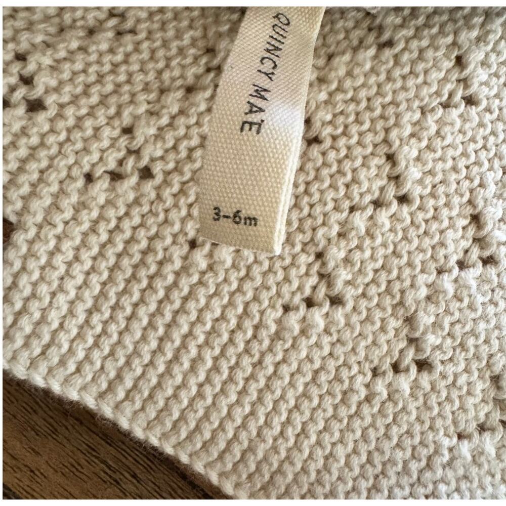 Quincy Mae Knit Pointelle Baby Bonnet - Size 3-6 months - Picture 3 of 7